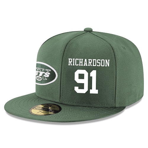 NFL New York Jets #91 Sheldon Richardson Stitched Snapback Adjustable Player Hat - Green/White